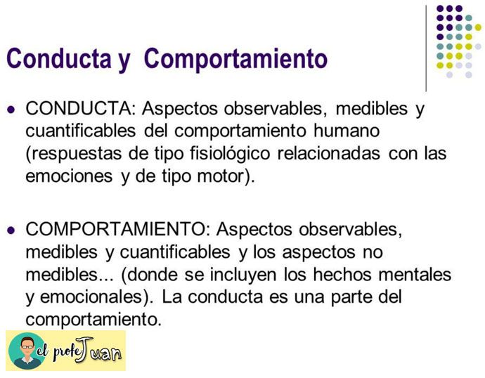 diferencias entre conducta y comportamiento que son