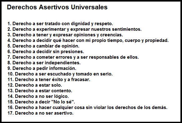 que son los derechos asertivos importancia y ejercicio